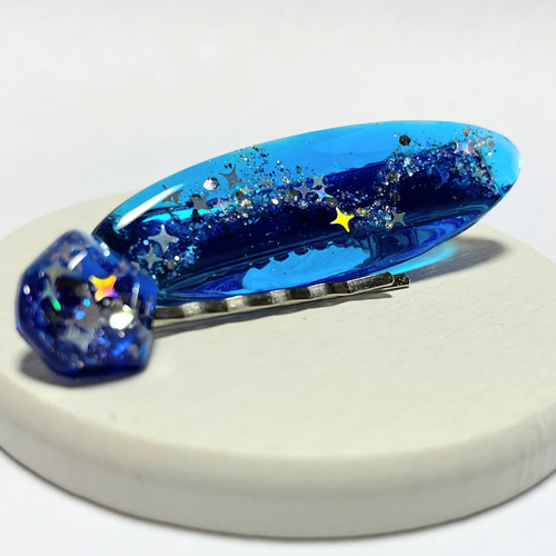 天の川ヘアクリップ(ブルー)☆ヘアピンセット / 夜空 / 星空 / 福袋