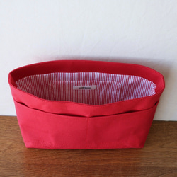 イチゴ　倉敷産帆布使用バッグインバッグ★Creema限定クリスマス作品【受注製作】 3枚目の画像