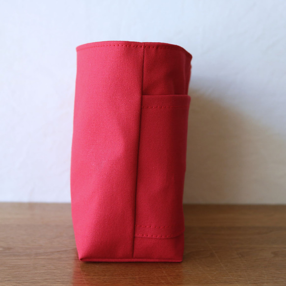 イチゴ　倉敷産帆布使用バッグインバッグ★Creema限定クリスマス作品【受注製作】 4枚目の画像