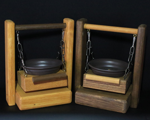 ことりのブランコ バードフィーダー 置き型式 小サイズ ウォルナット