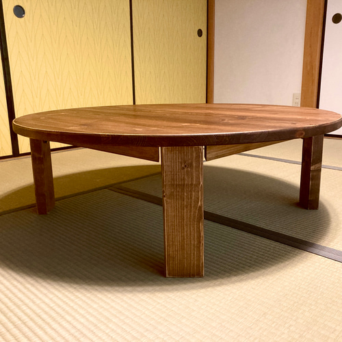 折りたたみアンティークちゃぶ台 オーダーメイド可能 男前なロー 折りたたみアンティークちゃぶ台 オーダーメイド可能 男前なロー