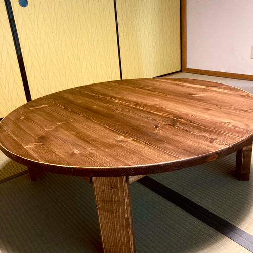 折りたたみアンティークちゃぶ台 オーダーメイド可能 男前なロー