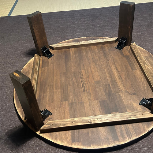 折りたたみアンティークちゃぶ台 オーダーメイド可能 男前なロー