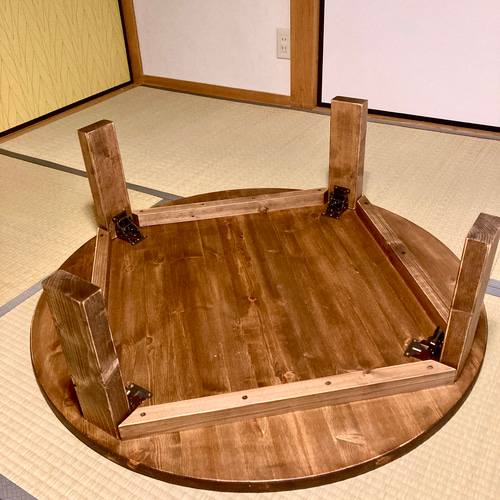 折りたたみアンティークちゃぶ台 オーダーメイド可能 男前なロー 折りたたみアンティークちゃぶ台 オーダーメイド可能 男前なロー