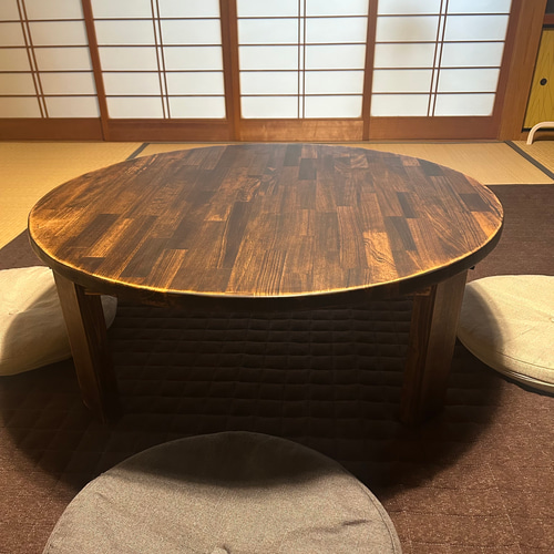 折りたたみアンティークちゃぶ台 オーダーメイド可能 男前なロー