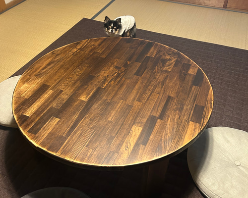 折りたたみアンティークちゃぶ台 オーダーメイド可能 男前なロー