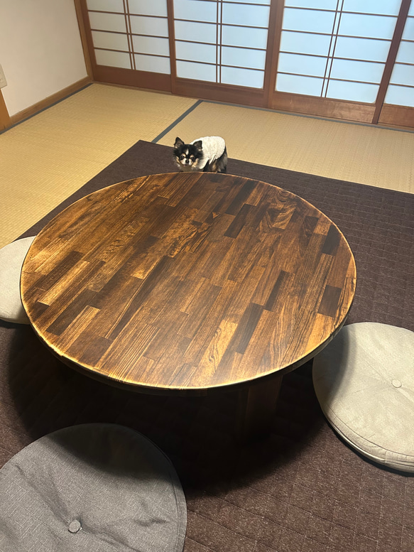 折りたたみアンティークちゃぶ台 オーダーメイド可能 男前なロー