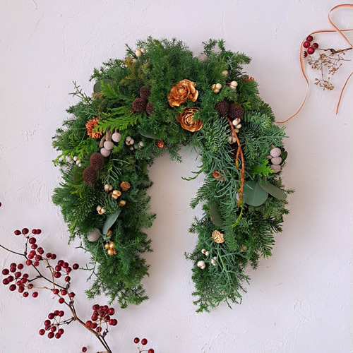 クリスマスリース2024 馬蹄型