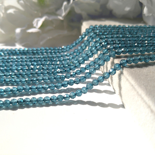 3mm 4個 ロンドンブルートパーズ（ブルートパーズ） 32面カット 天然石