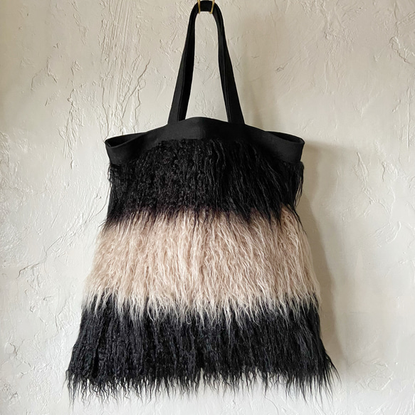 bicolor fur bag 5枚目の画像