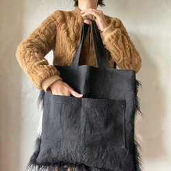 bicolor fur bag 4枚目の画像