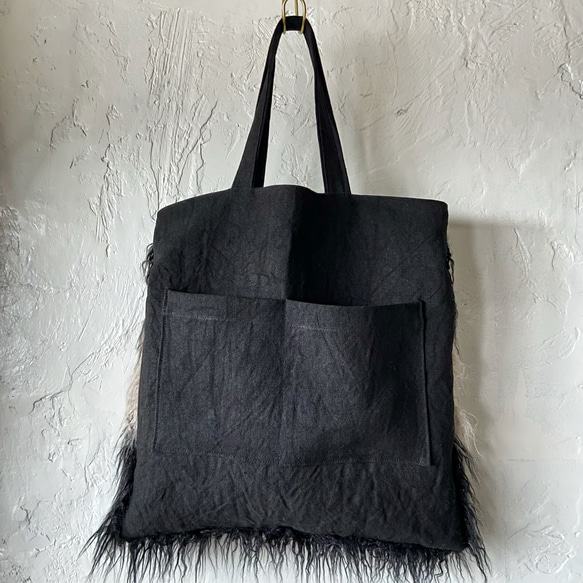 bicolor fur bag 6枚目の画像