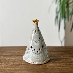陶器　クリスマスツリー 陶器 クリスマスツリー 1 オブジェ 照明 ホワイトライン