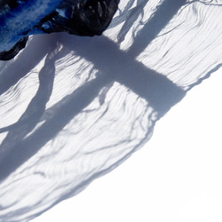 手作りウールフェルトシルクスカーフ/ウェットフェルトシルクスカーフ/水彩芸術スカーフ/ウールスカーフ - 半透明チェック柄スタイ 7枚目の画像