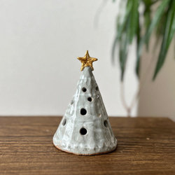 陶器 クリスマスツリー A オブジェ 照明 ホワイトライン