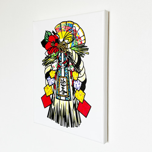 アートパネル】sime-nawa -正月飾り- 【切り絵×ちぎり絵】 謹賀