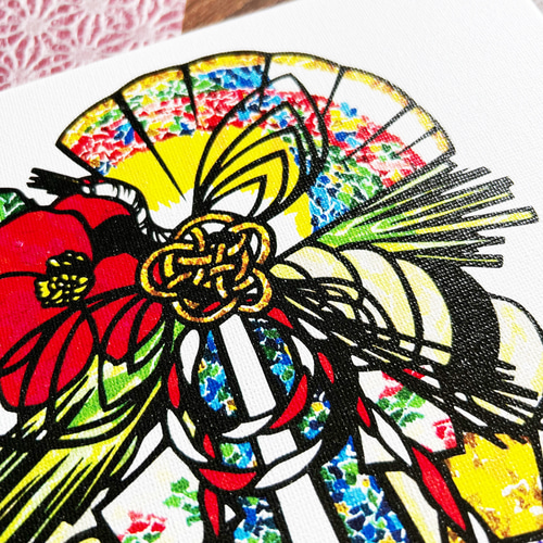 アートパネル】sime-nawa -正月飾り- 【切り絵×ちぎり絵】 謹賀