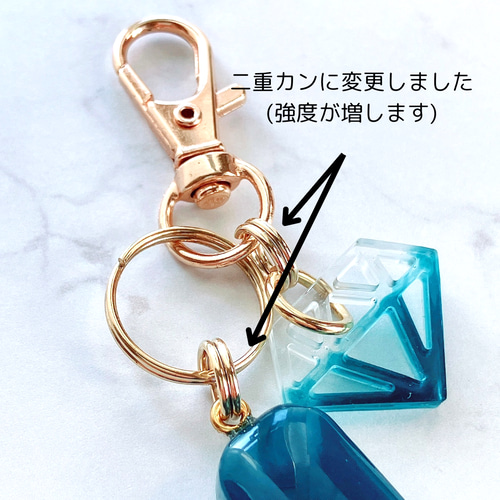 名入れ可・全5色】こっくり深みカラー イニシャルキーホルダー ダイヤ