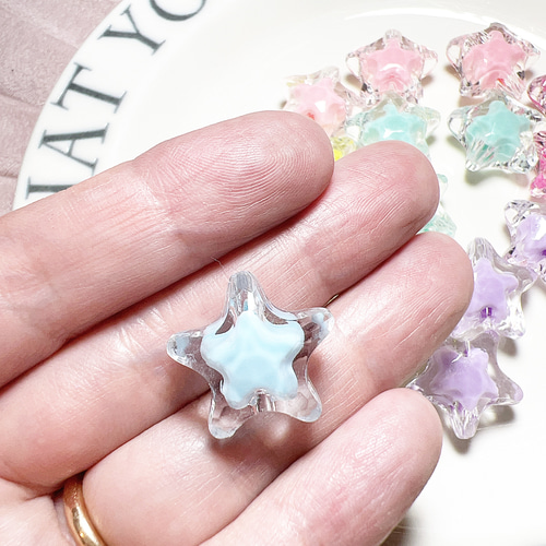 星型ビーズ スター ビーズ 6色 18個 セット ビーズ なななな 通販 