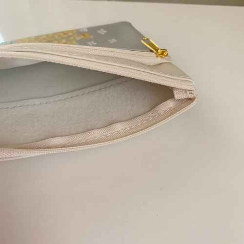 ミモザのポーチ（グレー） トールペイント ポーチ ローズティ 通販  