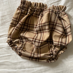 再販⭐︎コーデュロイチェック柄ブルマパンツ　ベビーブルマ　チェック柄　秋冬生地　コーデュロイ　かぼちゃパンツ 2枚目の画像