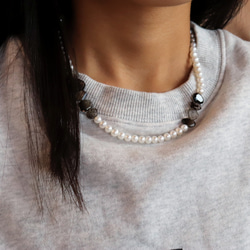 パール＆スモーキークオーツネックレス~plus pearl & smoky quartz necklace~ 4枚目の画像