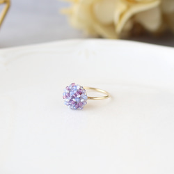 紫陽花 Purple Blue ミニ ビーズ イヤリング・ピアス 2枚目の画像