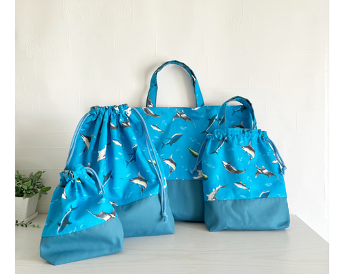 ♬95　0x0さまオーダー専用ハンドメイド☆いきいきと泳ぐ魚たちレッスンバッグ 0f34bd7822e10dfd23d9652e2181d7