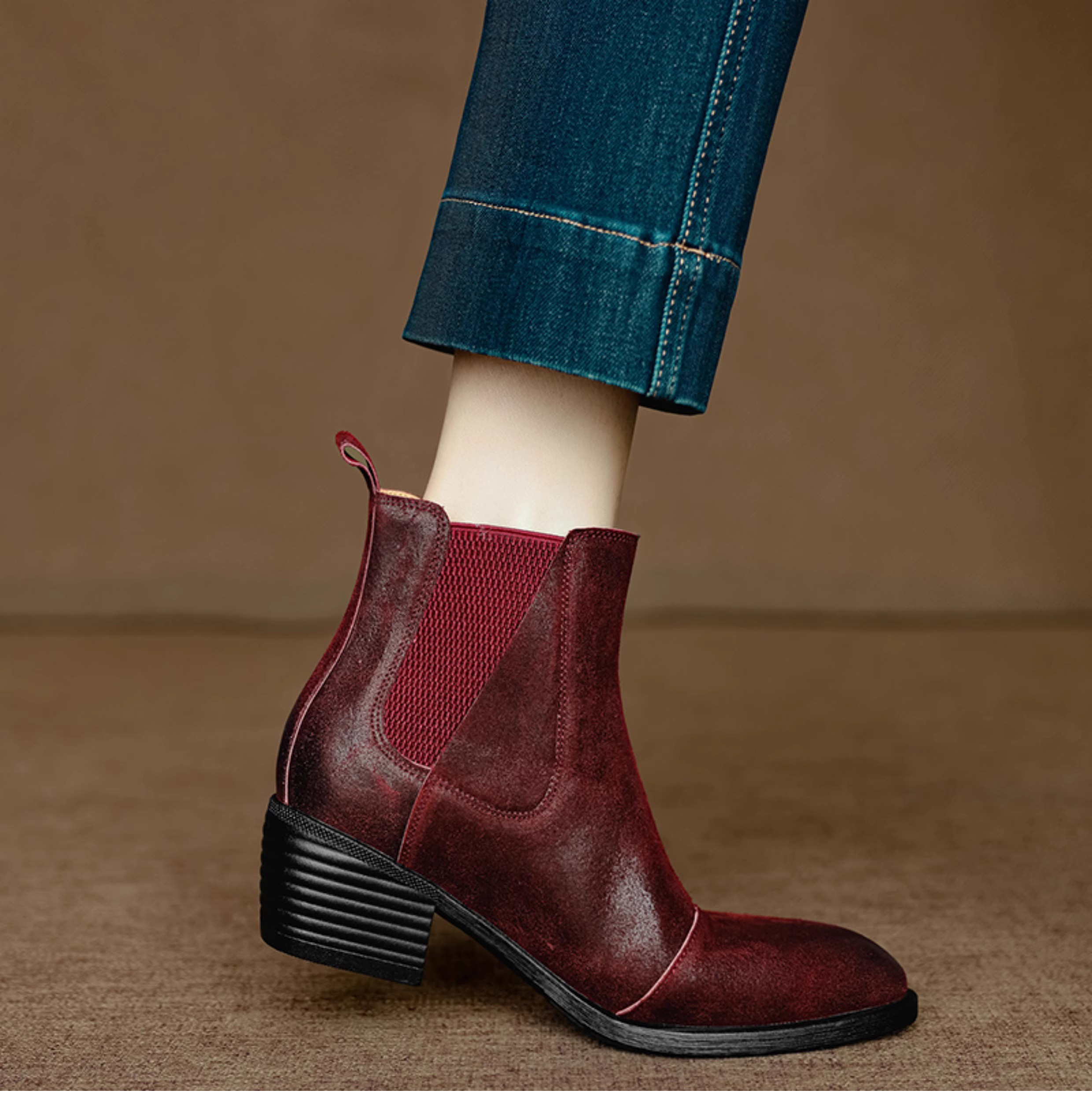 ころんと可愛い♪ ブーツ レディース 歩きやすい ショートブーツ ローヒール 本革 柔らかい 幅広 甲高 シューズ 靴