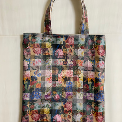 ぺったんこバッグ*リバティ*ビニコ*Archive Gingham*カラフル*32㎝×28㎝ 1枚目の画像