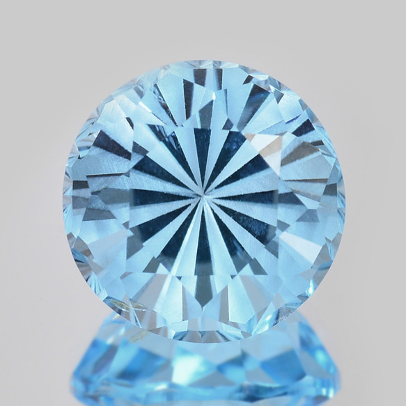 天然石 ブルートパーズ ソ付 ブルートパーズ 4.686ct ルース ラウンド 特殊カット