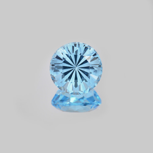 ソ付 ブルートパーズ 4.686ct ルース ラウンド 特殊カット