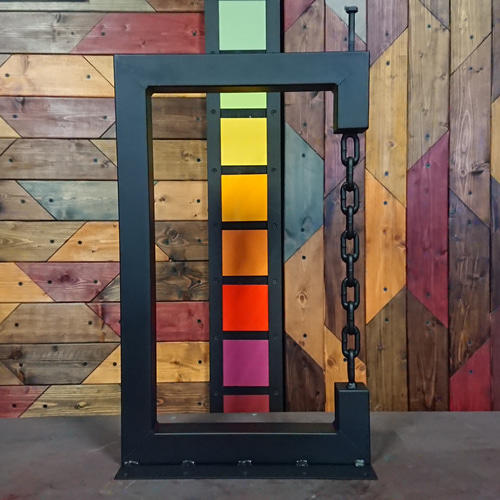 マットブラックでアイアンな極太＆チェーン鉄脚♪50×400×650mm