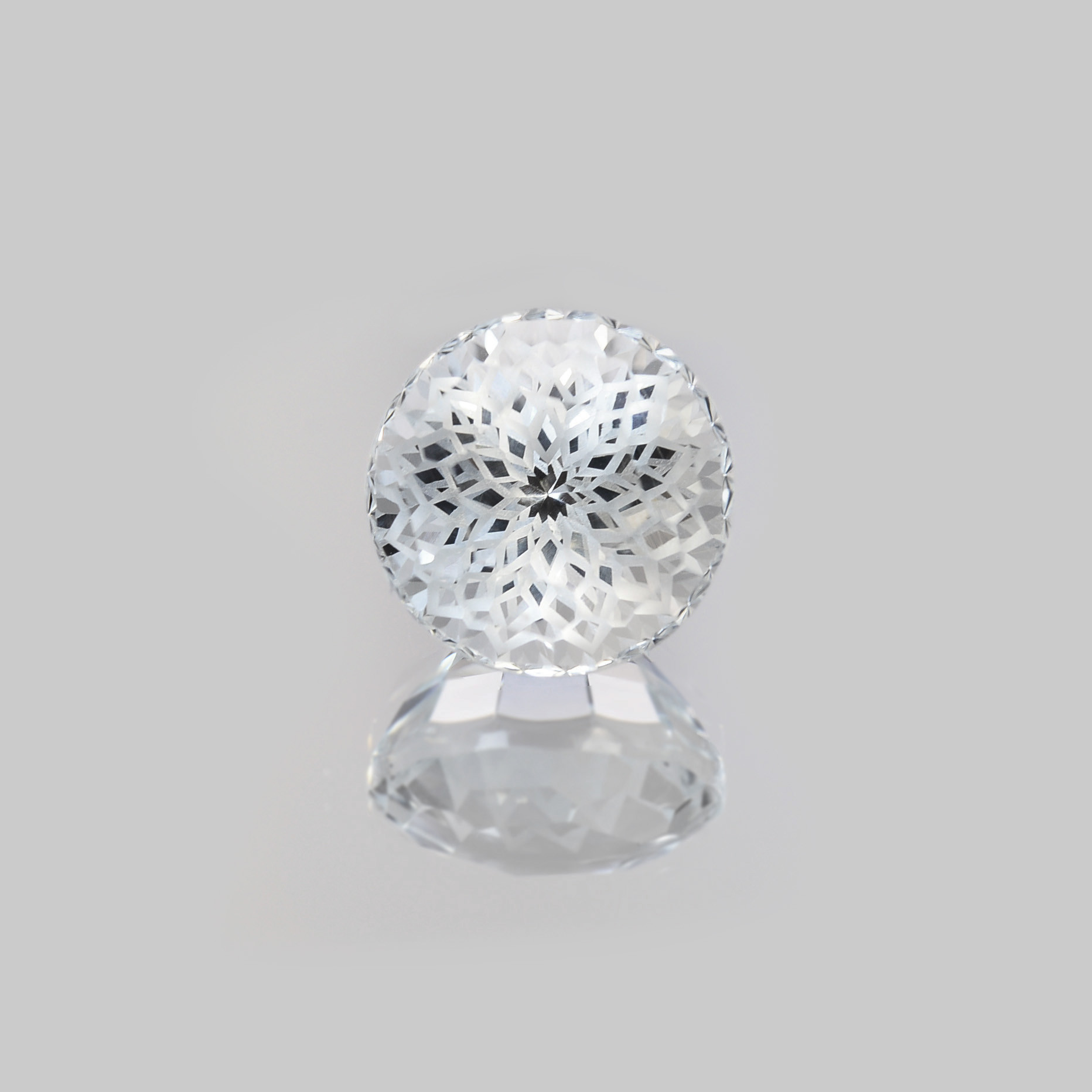 天然 ホワイトトパーズ 5.10ct ルース ラウンド 特殊カット