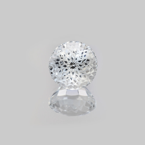 天然 ホワイトトパーズ 5.10ct ルース ラウンド 特殊カット 天然石 