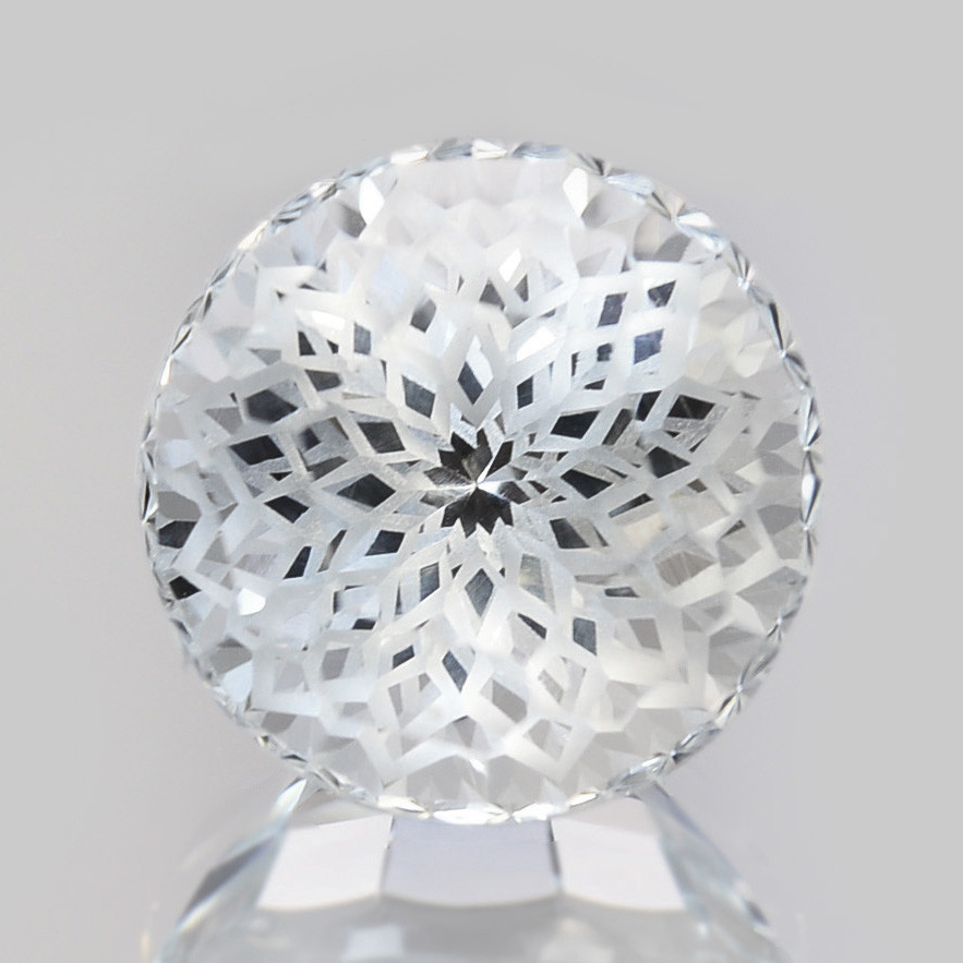 天然 ホワイトトパーズ 5.10ct ルース ラウンド 特殊カットその他