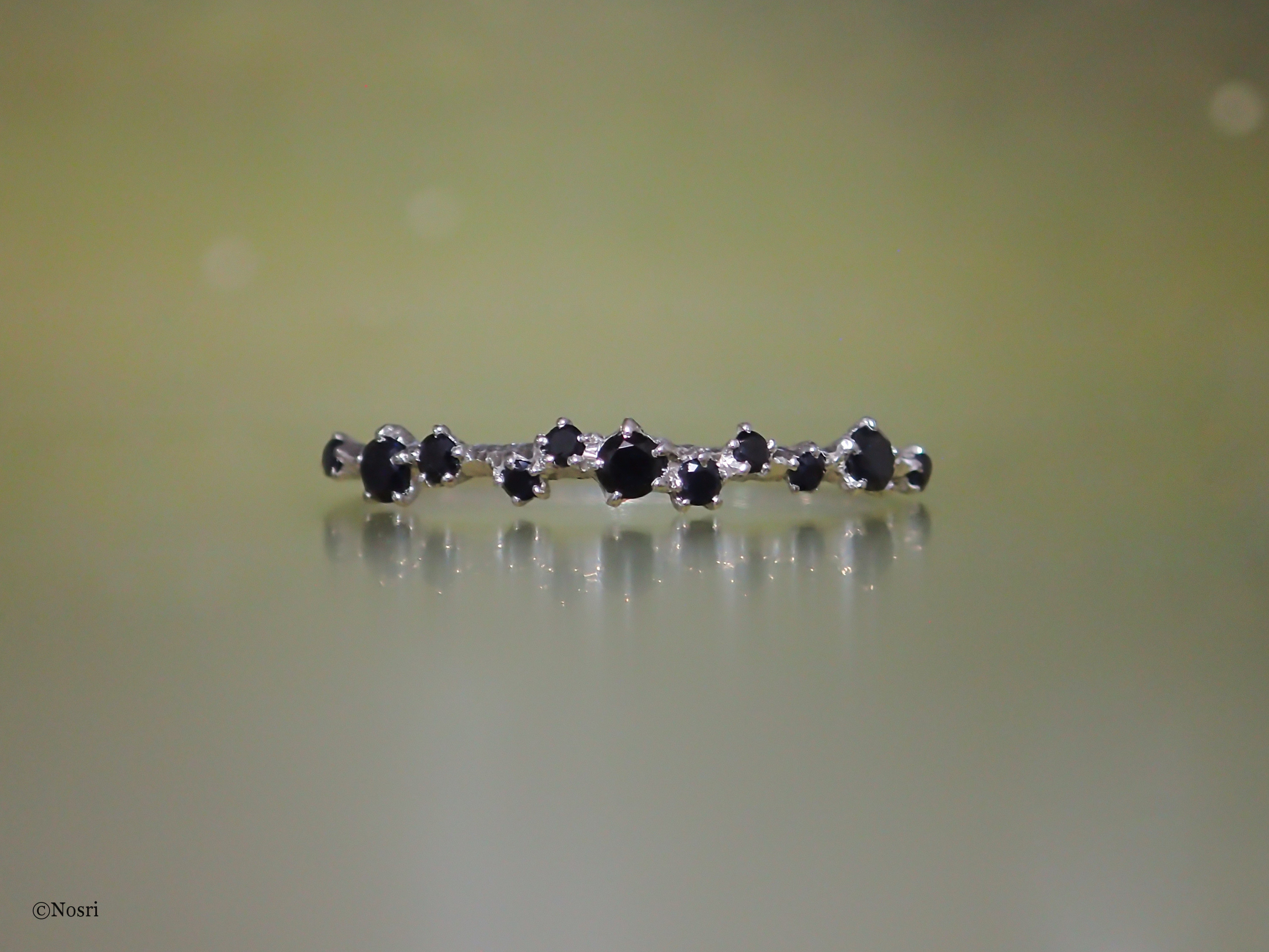 星屑の指輪 ブラックサファイア（エトワール リング）creema限定