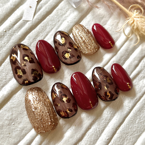 ネイルチップ レオパードネイル #27 ネイルチップ（つけ爪） hana nail