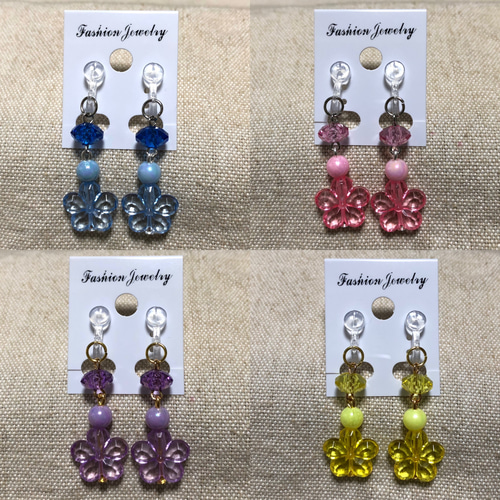 キッズイヤリング2個セット フラワー 花 キッズアクセサリー 雑貨 