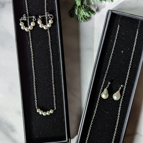 8★遺品整理★アクセサリー★ネックレス★パール★指輪★イヤリングなど Tokyo Pearl NC8.0×8.5mm/EG8.5mm SV あこや真珠 花珠範疇2点(ピアス