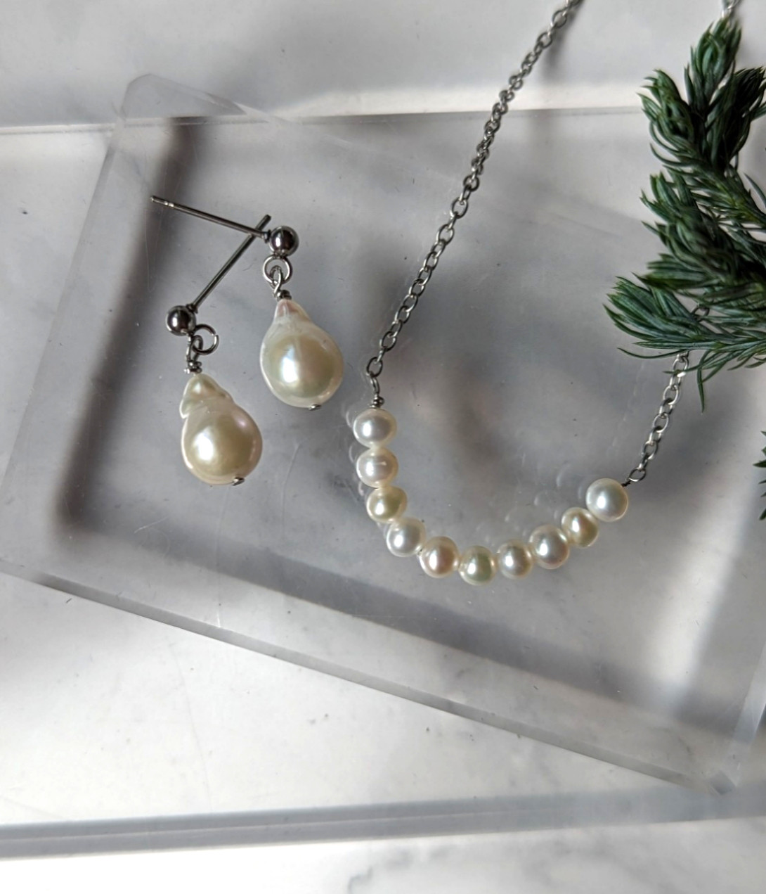 ワタナベウェディング　淡水パールネックレス　イヤリング 箱付き ワタナベウェディング 淡水パールネックレス イヤリング 箱付き