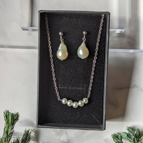 ワタナベウェディング　淡水パールネックレス　イヤリング 箱付き 0acb702f7672ebea1a1ab64e63ca48