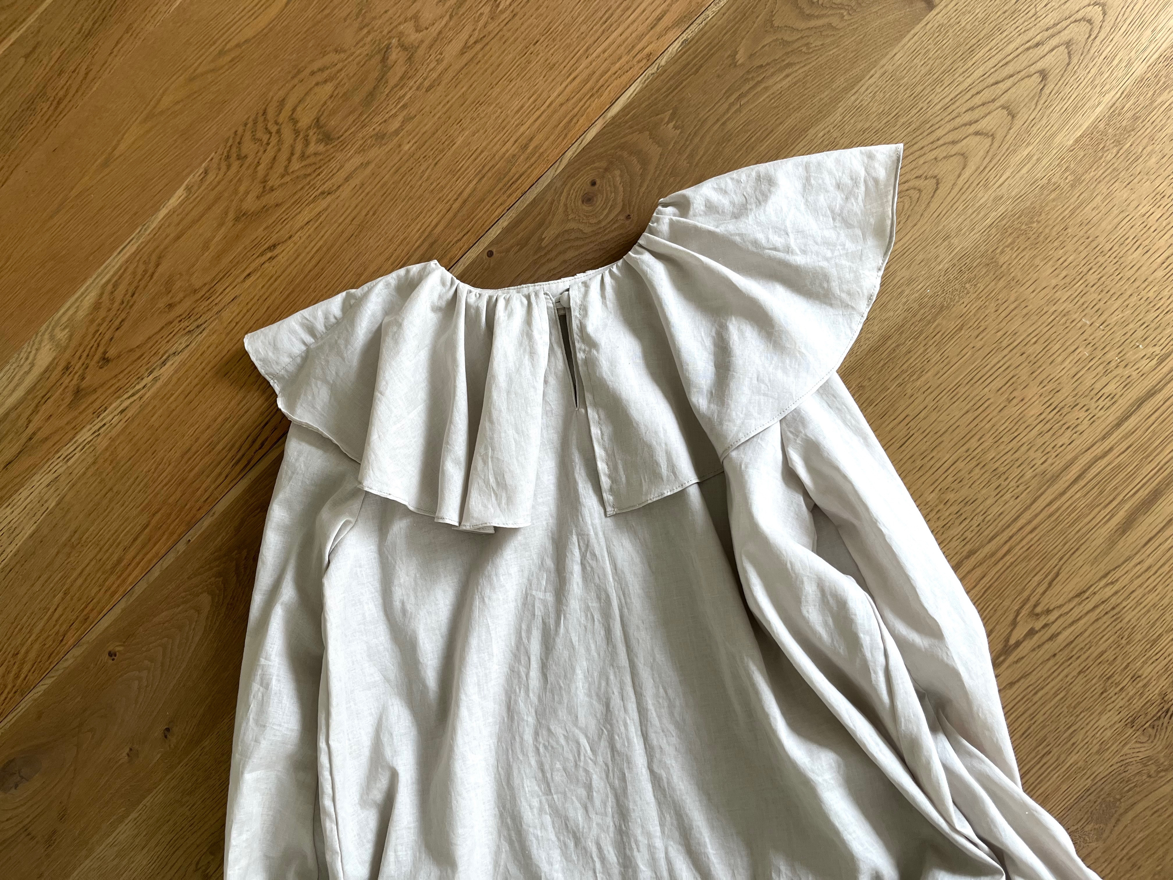 ふわり軽やかケープカラーAラインワンピース⚮̈FREEサイズ⚮̈ミモレ丈、ロング丈から選択⚮̈