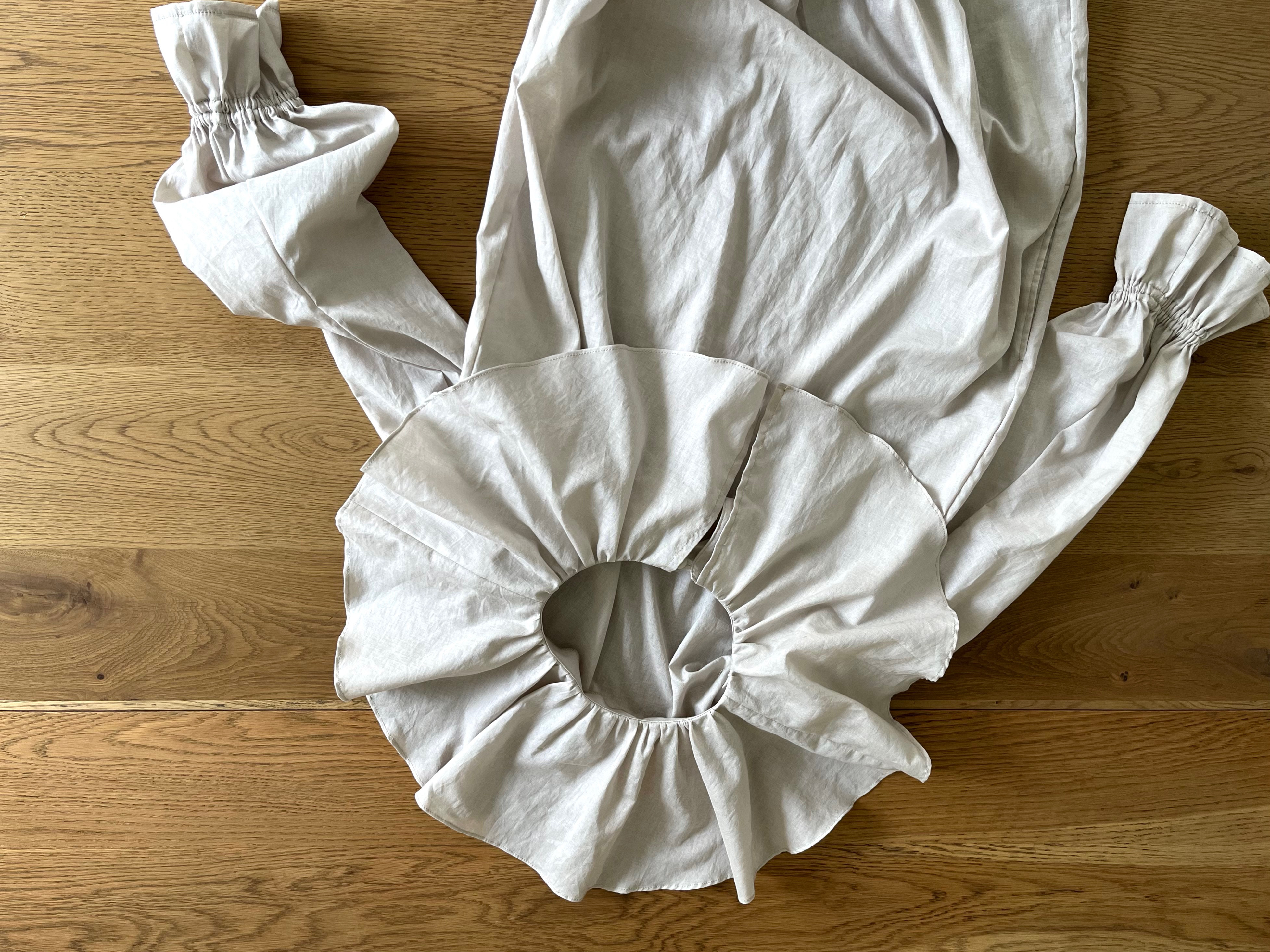 ふわり軽やかケープカラーAラインワンピース⚮̈FREEサイズ⚮̈ミモレ丈、ロング丈から選択⚮̈