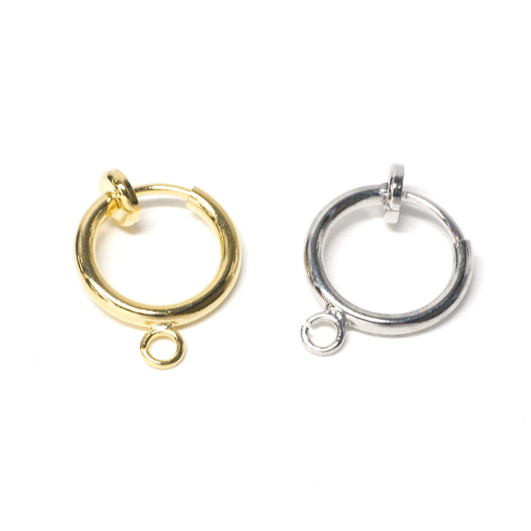 ese40【4件】附贈一罐！線徑約1.5mm 外徑約11mm 18KGP 黃金不穿孔管耳環 第6張的照片