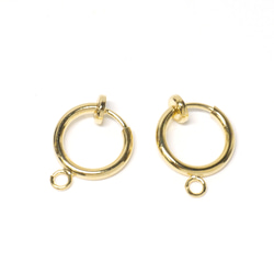 ese40【4件】附贈一罐！線徑約1.5mm 外徑約11mm 18KGP 黃金不穿孔管耳環 第2張的照片