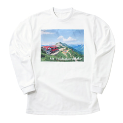 燕岳 燕山荘 長袖Tシャツ ホワイト ドライ 吸水速乾 山 登山 1枚目の画像