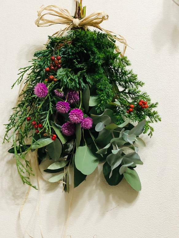 ドライフラワー　ユーカリ　ポポラス　リース　クリスマス　プレゼント　ラッピング a07ad7cd58cb4fb02e2f0c51d37ed2