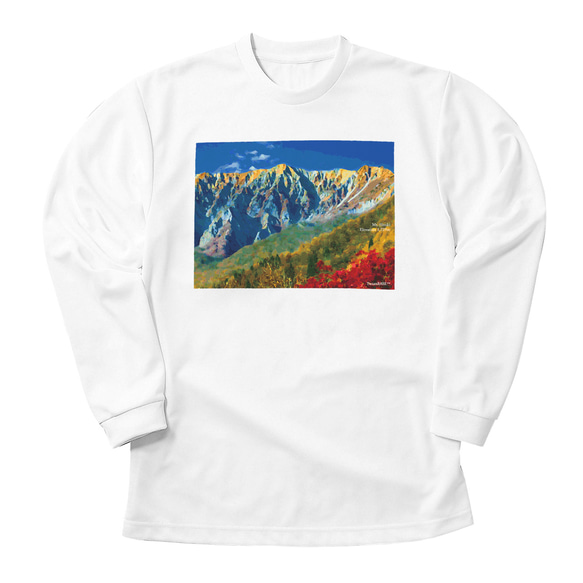 伯耆大山 Tシャツ 長袖Tシャツ ホワイト ドライ 吸水速乾 山 登山 1枚目の画像