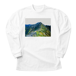 北岳 長袖Tシャツ ホワイト ドライ 吸水速乾 山 登山 1枚目の画像